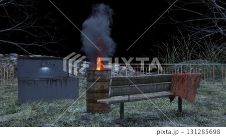 薄暗い空き地 131285698