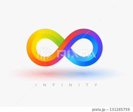 colorful 3d infinity loop structure in modern style 131285759