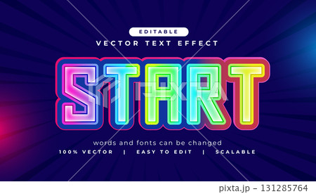 colorful editable start text effect styleのイラスト素材 [131285764] - PIXTA