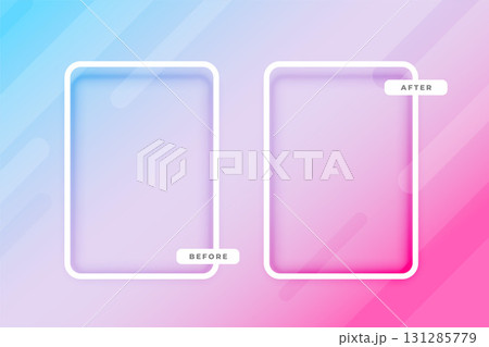 comparison before and after border frame gradient background comparison before and after border frame gradient background 131285779