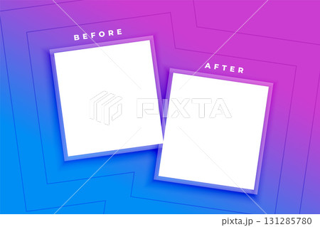 comparison before and after gradient background with copy space 131285780