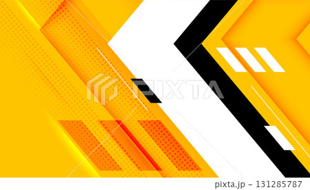 creative and abstract arrow shape yellow backdrop for presentations 131285787