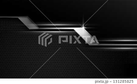 dark black backdrop with abstract metallic shape design 131285825