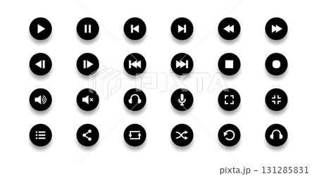 dark multimedia play button symbol in collection 131285831