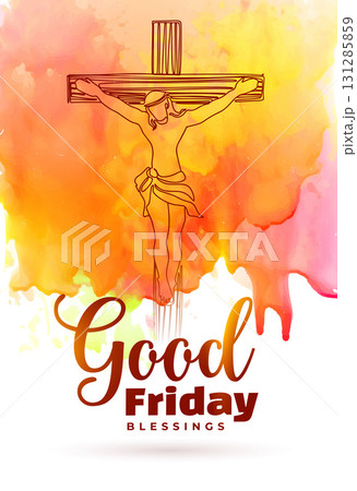 decorative good friday greeting watercolor texture poster decorative good friday greeting watercolor texture poster 131285859