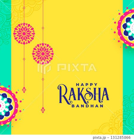 decorative raksha bandhan greeting background design 131285866