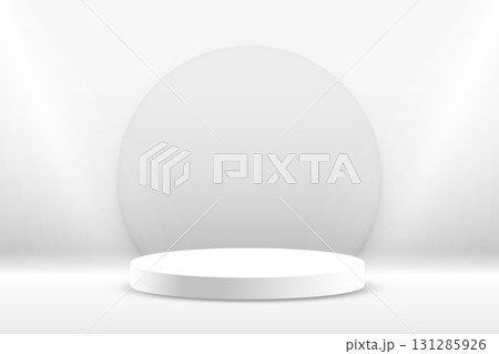 elegant 3d pedestal stand for award showcase 131285926