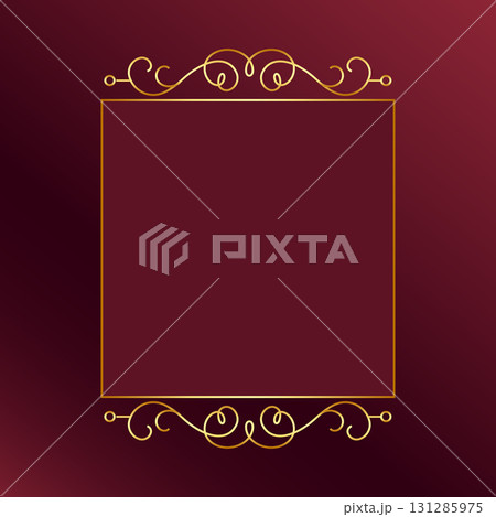 ethnic golden floral frame background with empty space 131285975