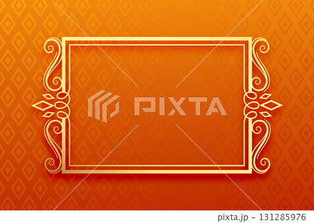 ethnic indian floral swirl frame with empty space 131285976