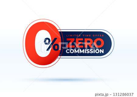 flat zero commission or tax off promo template design 131286037
