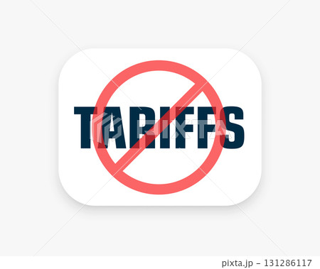 global finacial market tariffs ban symbol design 131286117