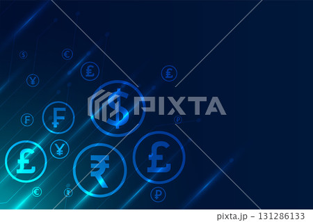 glowing international money symbol tech background design glowing international money symbol tech background design 131286133