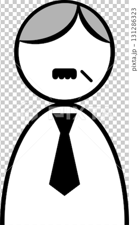 一位有著灰白頭髮和鬍鬚的老年商人的偶像 131286323