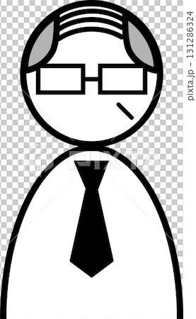 Elderly businessman with glasses character icon 131286324