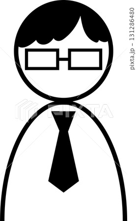 シンプルなビジネスマンのシンプル人物アイコン シンプルなビジネスマンのシンプル人物アイコン 131286480
