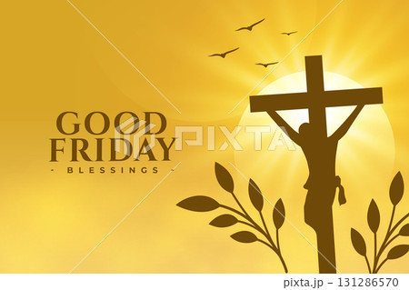 good friday holy easter sunlight background with leaves 131286570