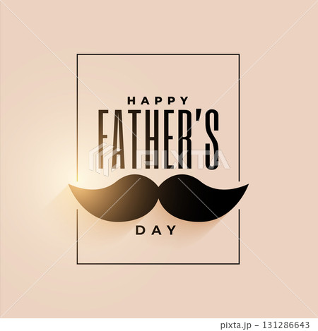 happy father's day wishes card with mustache design 131286643