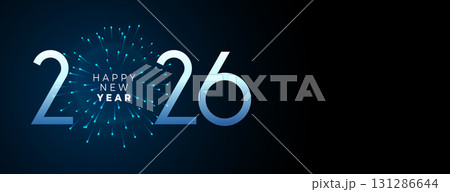 happy new year 2026 banner with firework explosion happy new year 2026 banner with firework explosion 131286644