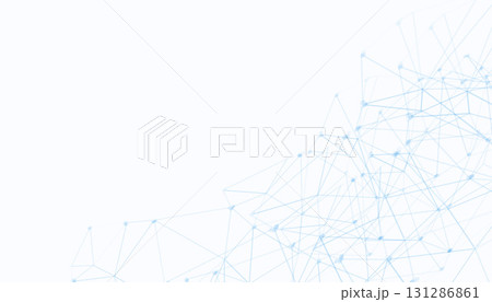 low poly style technical network mesh backdrop with text space 131286861