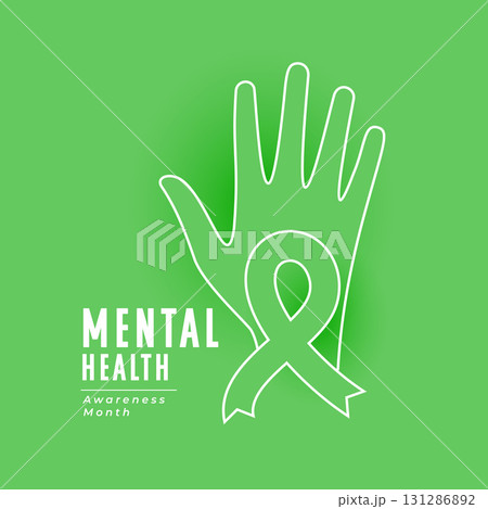mental health awareness month background with papercut hand mental health awareness month background with papercut hand 131286892