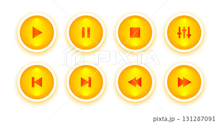 multimedia audio player button sign in set multimedia audio player button sign in set 131287091