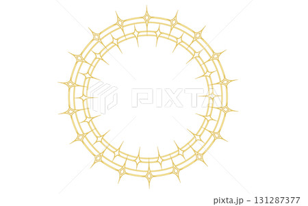 金色風。近未来的なキラキラ、光の輪のイメージ素材。魔方陣。 131287377