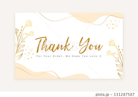 premium thank you for your order template with golden flower premium thank you for your order template with golden flower 131287587