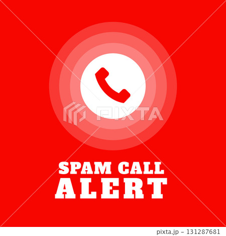 scam call alert concept red background design 131287681