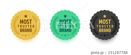 set of most trusted brand sticker in various color 131287786