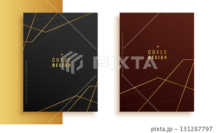 set of royal business cover template for presentation 131287797