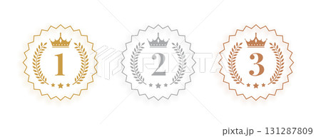 set of top ranking number badge symbol for victory award 131287809