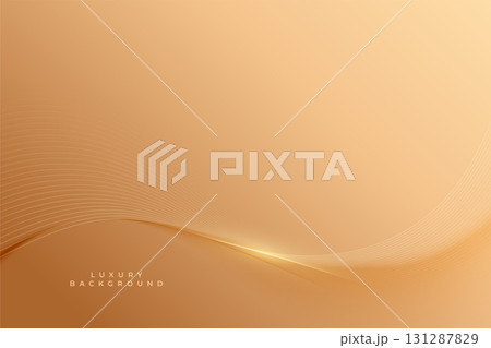 shiny wavy smooth line on premium golden wallpaper 131287829