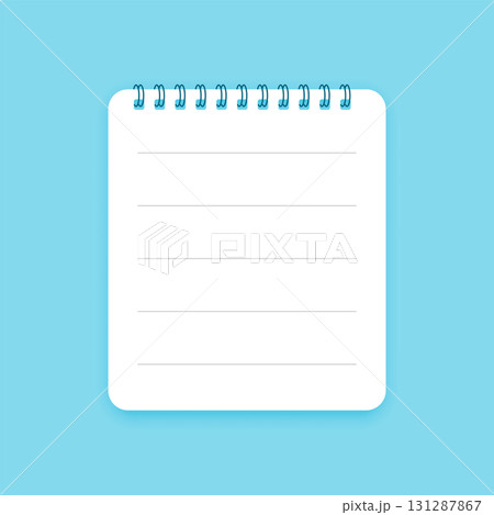 spiral empty notepad paper template for office and schoolwork 131287867