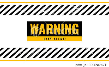 stay alert warning background for industrial and restriction area 131287871
