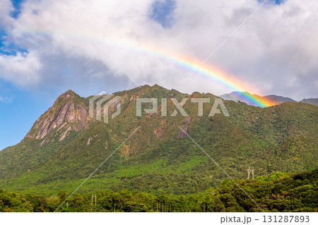 虹 世界自然遺産屋久島 モッチョム岳(秋 虹 世界自然遺産屋久島 モッチョム岳(秋 131287893