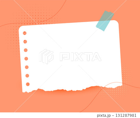 torn and blank notepad sheet layout for message or memo 131287981