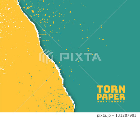 torn paper sheet background with splattered ink texture 131287983