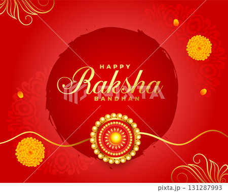 traditional raksha bandhan wishes background with flower design 131287993