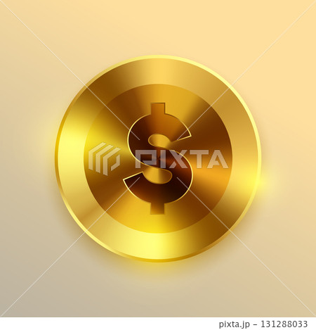 US money golden dollar coin symbol design 131288033