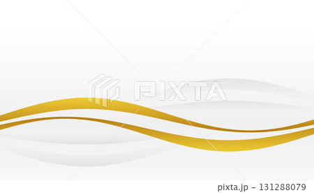 wavy style golden design minimal white banner for presentation 131288079