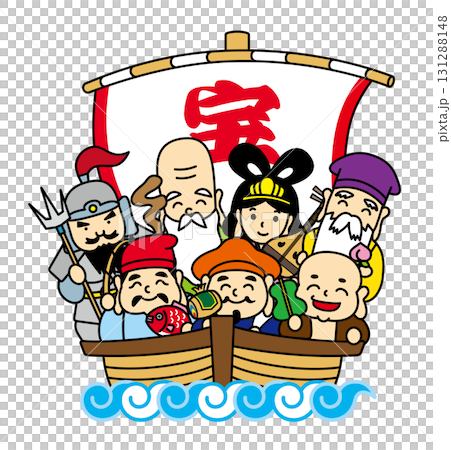 The Seven Lucky Gods on a Treasure Ship 131288148