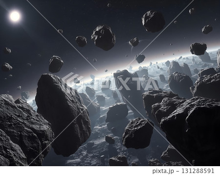 Asteroid Field: A Celestial Landscape of Rock and Light Asteroid Field: A Celestial Landscape of Rock and Light 131288591