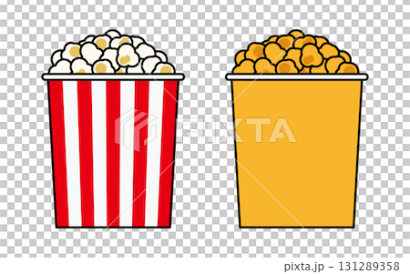 Set of two types of popcorn illustrations Set of two types of popcorn illustrations 131289358