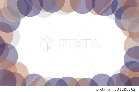 冬色の丸模様フレーム背景（ネイビー＆ベージュ） 131289362