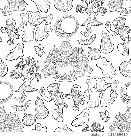 Halloween seamless pattern Halloween seamless pattern 131289419