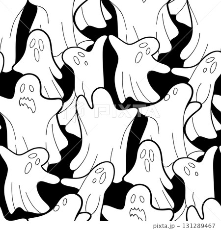 Halloween ghosts seamless pattern Halloween ghosts seamless pattern 131289467