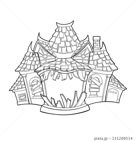Halloween spooky haunted house 131289514