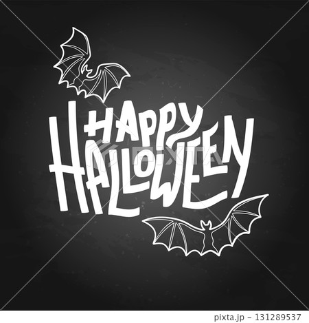 Happy Halloween inscription with bats 131289537