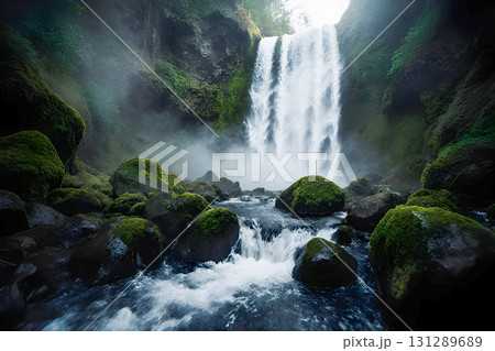 waterfall in deep forest 131289689