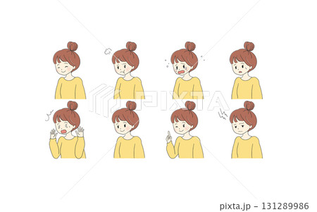 女性の表情セットB 131289986
